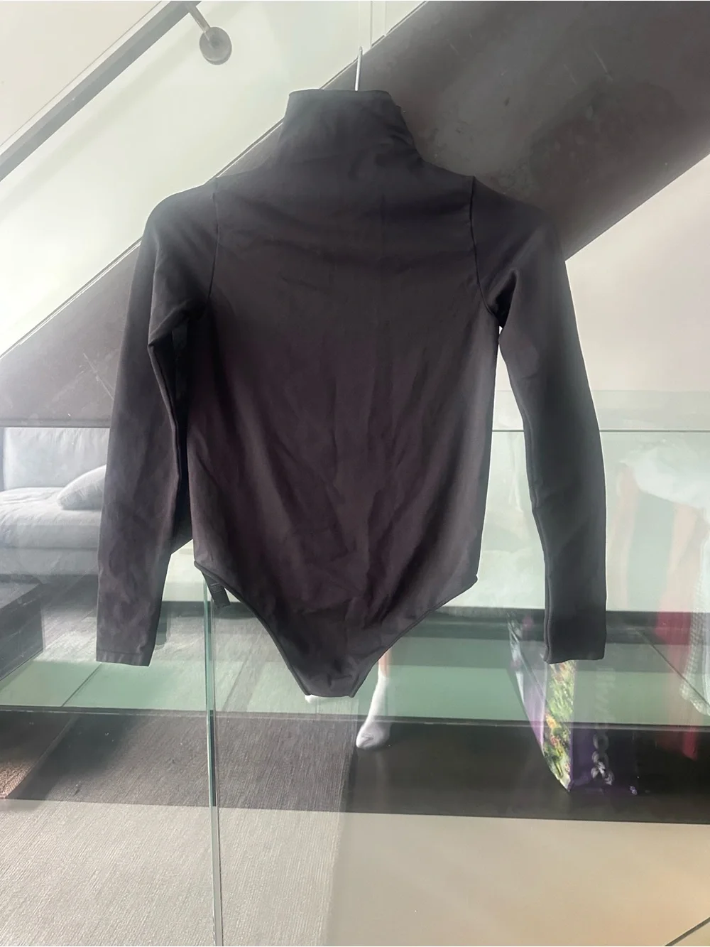 SKIMS Black Long-Sleeve Turtleneck Bodysuit